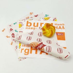 Papier d'emballage anti-graisse personnalisé pour hamburgers, sandwichs, en-cas, pain, avec tailles sur mesure - Product Image 4