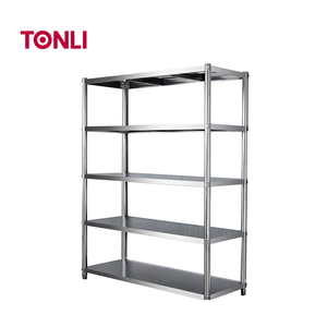 رفوف عرض تجارية من الفولاذ المقاوم للصدأ شديدة التحمل بأرجل قابلة لتعديل الارتفاع، سعة تحميل 300 كجم/متر لمطابخ المطاعم - Product Image 2