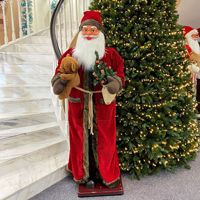 Père Noël Rouge Danseur Anti-Chute pour la Vente au Détail, Grande Décoration de Noël Debout de 180 cm