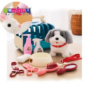 Cage électrique pour animaux de compagnie chien lapin habillage docteur marche son peluche jouets animaux en peluche