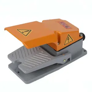 Pedal de interruptor de pie eléctrico carcasa de aleación de aluminio interruptor de pie resistente al agua IP65 15A 250V 380V interruptor de pie de carcasa amarilla