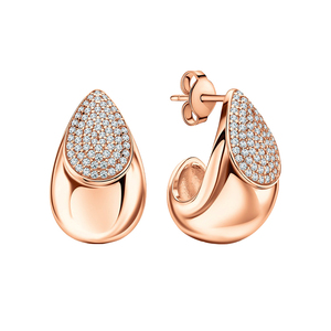 Pendientes Huggie Gemnel de Plata de Ley 925, Chapados en Oro, Brillantes, con Microincrustaciones de Circonita Cúbica, Modernos y Elegantes - Product Image 6