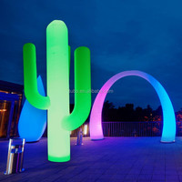 Personnalisé Lumière Led Extérieur Jardin Botanique Décoration Événement Fleur Plante Ballon Géant Cactus Gonflable pour la Publicité