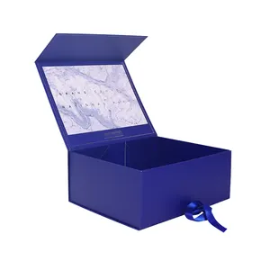 豪華な折りたたみギフトボックスクラシックネイビーブルー大型磁気プレゼンテーションギフトボックス梱包用