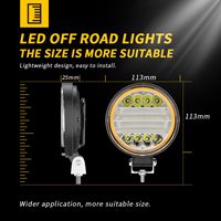 Phare de travail LED rond de 4 pouces 72W, faisceau spot et large, anneau halo DRL, lampe auxiliaire de conduite pour camion