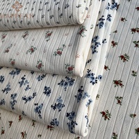 HAPPEAK tissu en tricot côtelé doux Pointelle personnalisé extensible fleur imprimé résistant aux taches pour vêtements de sport et robe