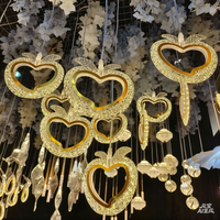 Accessoires de mariage, guirlandes lumineuses en acrylique à 10 têtes en forme de lune, décoration de mariage romantique créative pour parc, lampes décoratives, vente en gros
