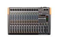 Console de mixage audio numérique USB professionnelle 12 canaux, construction métallique, 256 effets de réverbération pour les performances sur scène et la vidéo