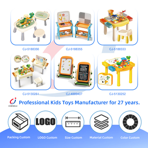 Chengji Animal Paradise: Giocattoli da costruzione a blocchi, Dinosauri e Animali Cartoon Divertenti, Tavolo con sedia per blocchi da costruzione per bambini con biglie e palline - Product Image 4