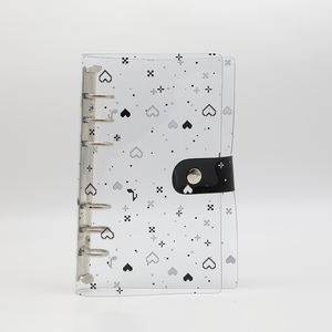 Mignon mode pince en plastique cahier planificateur ensemble porte-cartes anneau à feuilles mobiles journal bouton fermeture réinstallable dossier scolaire - Product Image 4