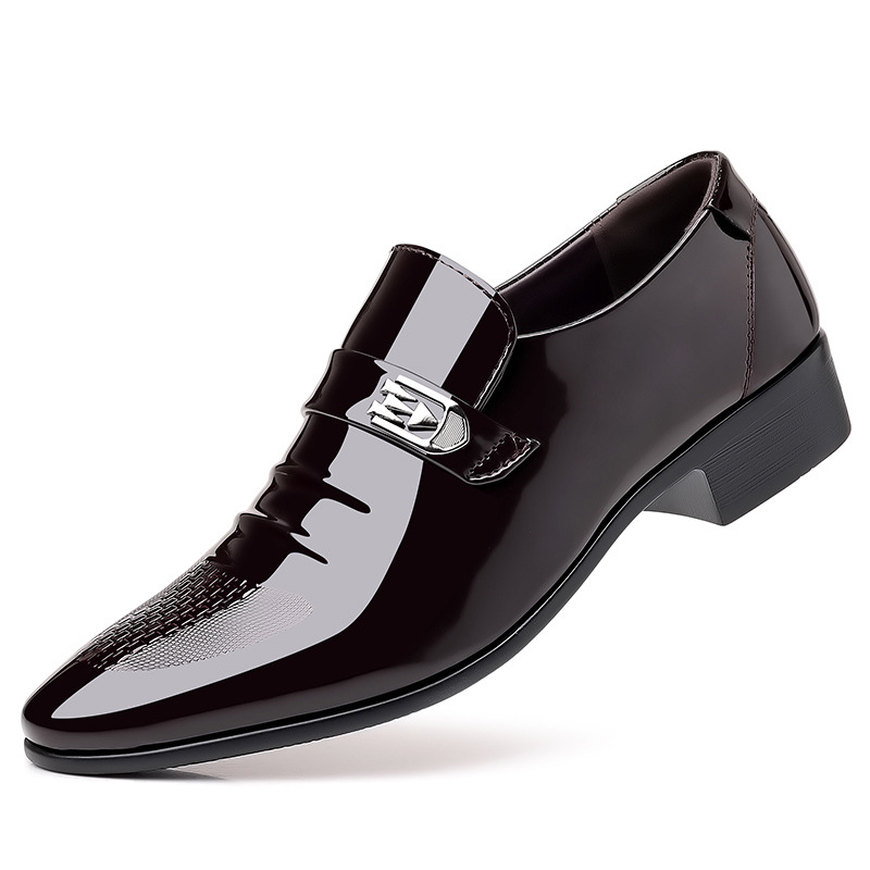 Mens Plus Size Patent Glossy Finish Leather Dress Shoes Slip-On Flat Design  Mesh Business Casual Formal Wedding Wear Autumn| Alibaba.com