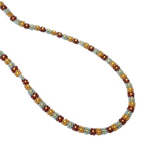 Collana Artigianale Moyamiya in Stile Cinese Retrò con Perline Intrecciate e Placcate in Oro - Product Image 6