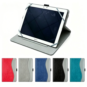 Custodia Universale Folio in Tessuto Premium e Pelle PU con Supporto Elastico in Silicone per Tablet da 7, 8, 10, 11 Pollici, Compatibile con <span class=keywords><strong>iPad</strong></span> Air 1/2 e <span class=keywords><strong>iPad</strong></span> 2/<span class=keywords><strong>3</strong></span>/4/5 - Product Image 1