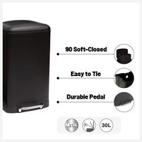 Poubelle à pédale en acier inoxydable 6-40L de vente chaude poubelle de chambre d'hôtel avec fonction de pédale pratique pour le stockage de la cuisine