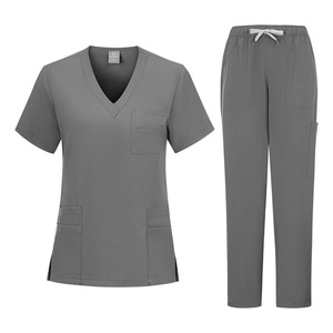 Unisex Scrub Set Moisture Wicking Knitted Split Uniform For Men And Women Hospital Workwear - Product Image 4