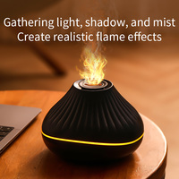 Diffuseur d'arômes domestique 7 couleurs avec effet flamme simulée, humidificateur d'air à ultrasons pour huiles essentielles, brumisateur