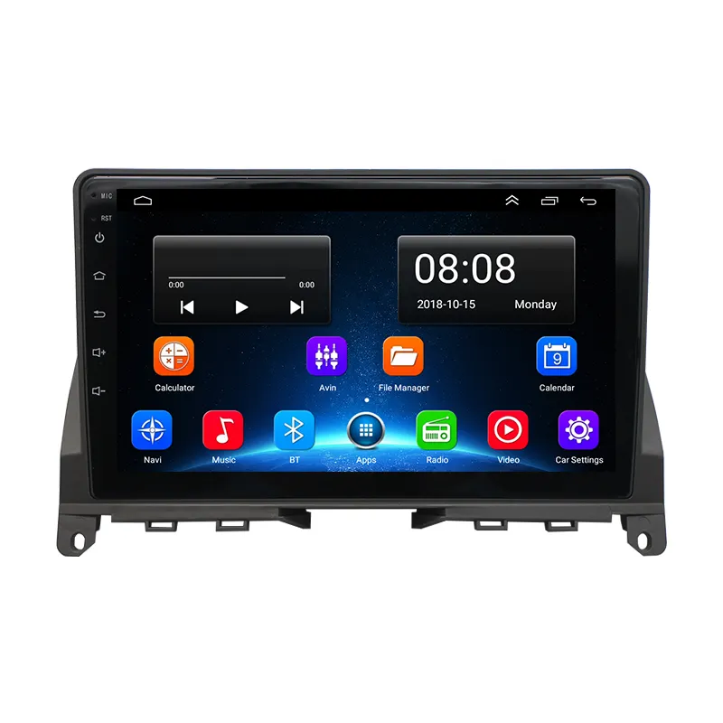 Android 2 Din Autoradio Radio Mobil Fascia Dashboard Kit DVD Player untuk Mercedes Benz Kelas C W204 S204 2007-2014