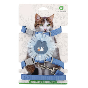 Dernier modèle Laisse pour <span class=keywords><strong>chat</strong></span> en imitation nylon et dentelle <span class=keywords><strong>Harnais</strong></span> <span class=keywords><strong>anti</strong></span>-fuite réglable pour votre animal de compagnie - Product Image 4