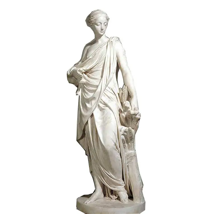 Outlet decorazione del giardino dio greco quattro stagioni statua di marmo figura femminile scultura in pietra