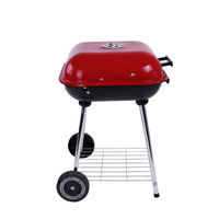 Barbecue portable GM 18 pouces en fer avec roues, étagère de rangement et ventilation réglable pour camping et extérieur