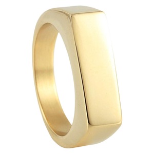yunnique <b>Titanium</b> Steel Rectangular <b>Ring</b> Gold Geometric Women's Fashion Jewelry Gift - Product Image 5