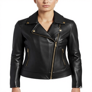 Chaquetas de Cuero Vacuno Casuales y Elegantes 2025, Chaquetas de Motociclista de Primera Calidad, Ropa de Invierno Moderna, Moda al por Mayor para Mujer, Tejido Transpirable - Product Image 1