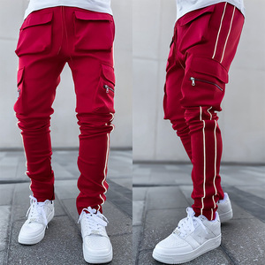 <b>Men</b> Solid Slim Jogger Pants <b>Stretch</b> Reflective Design Gym Running Training Casual Sweatpants - Product Image 4