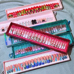 <span class=keywords><strong>Uñas</strong></span> Postizas de Salón de <span class=keywords><strong>Uñas</strong></span> OEM Nuevas, Venta al por Mayor, Muestra Gratis, Buena Calidad, Diseño de Mariposa Stiletto, Cobertura Completa, Acrílico, Ataúd, Falsas - Product Image 1