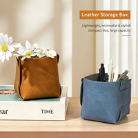 Plateau de rangement de bureau en cuir PU personnalisé à faible MOQ, ensemble porte-stylos, organisateur de bureau en matériau épais et durable pour cadeau d'entreprise