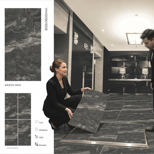 Arista Gris Marble Effect Polished PGVT Porcelain Tiles 80x160cm Premium <b>Floor</b> And Wall Collection - Product Image 1