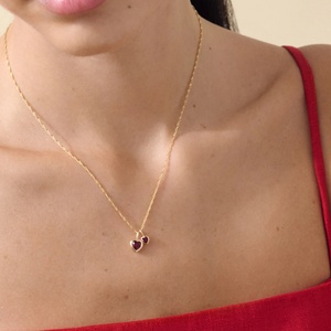 Collar con Colgante de Corazón, Collar de Verano, Sin Deslustre, para Mujer, Moderno, Personalizado, Bonito, Amoroso, Brillante, Plata de Ley 925 - Product Image 3