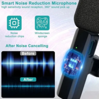Microphone sans fil professionnel de vente chaude téléphone Bluetooth micro d'enregistrement de jeu avec support 3.5mm récepteur Lavalier revers