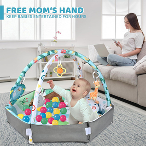 U999 Nouveau design <span class=keywords><strong>Tapis</strong></span> <span class=keywords><strong>de</strong></span> jeu doux pour bébé 8-en-1 Tummy Time Toys <span class=keywords><strong>Tapis</strong></span> éducatif pour bébé pour le développement visuel, auditif et moteur - Product Image 5