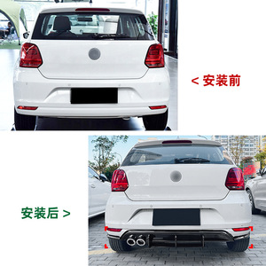 Amp-Z Rear Lip Spoiler Piano Black Matte Finish For Volkswagen Polo Mk5 6R 2009-2014 Tuning Style - Product Image 4