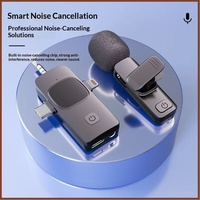 Microphone Lavalier Sans Fil 3-en-1 K15 avec Réduction de Bruit, Enregistrement Sonore, Directionnalité Complète et Réponse en Fréquence 100Hz-20kHz pour