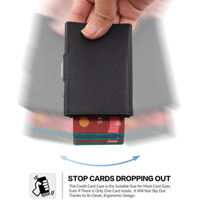 New Arrival kim loại nhôm tự động Pop Up RFID chặn mỏng tối giản thông minh ví cho nam giới - Product Image 4