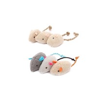 Jouets en peluche pour chat à la catnip, lot de 3 souris interactives apaisantes pour chats d'intérieur et chatons, pour les poussées dentaires et le divertissement quotidien