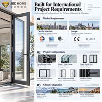 Porte-fenêtre moderne en aluminium et verre, double vitrage trempé transparent, résistante aux intempéries, pour chambre et appartement