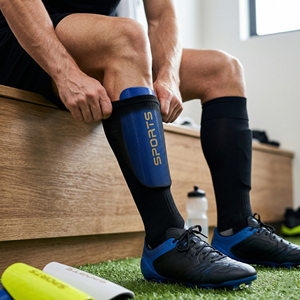 Personaliza tu Propio Logotipo de Equipo, <span class=keywords><strong>Espinilleras</strong></span> de Fútbol Azules al por Mayor, <span class=keywords><strong>Espinilleras</strong></span> de Fútbol Acolchadas con EVA, Venta Directa de Fábrica - Product Image 1