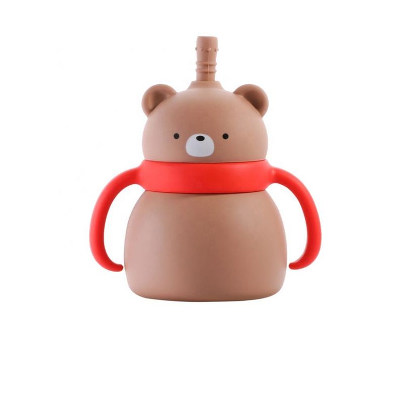 Double Handles Baby Training Silicone Sippy