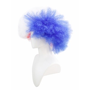Perruque afro bouclée petite taille HLC ODM OEM, motif drapeau national français, pour supporters, perruque patriotique pour le soutien sportif en <span class=keywords><strong>stade</strong></span> et lors de championnats - Product Image 4