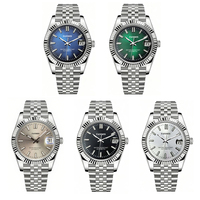 Montre mécanique pour homme avec logo personnalisable, boîtier en acier inoxydable, fermoir caché, cadran en cristal saphir, mouvement automatique