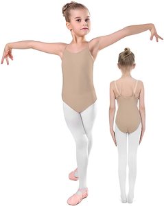 Leotardo beige sin mangas para mujer, para entrenamiento de danza, ropa de ballet para adultos, ropa de bailarina para escenario - Product Image 4