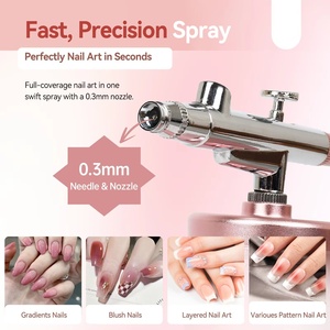 Super Stable Airbrush <b>Kit</b> 25 PSI Rechargeable Dual Mode 0.3mm Nozzle for <b>Gel</b> Nail Ombre French Art and Makeup Portable - Product Image 3