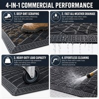 Dalles de tapis d'entrée modulaires emboîtables, sur mesure, robustes, anti-poussière, pour magasins de détail