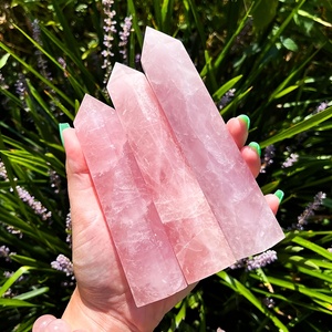 Torre de Cristal Natural para Compartir, Arte Popular, Puntas de <span class=keywords><strong>Cuarzo</strong></span> <span class=keywords><strong>Rosa</strong></span> Pulido para Regalos de Boda, Sanación <span class=keywords><strong>Espiritual</strong></span> para Decoración - Product Image 2