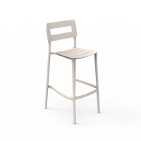 Salle à manger moderne extérieure en alliage d'aluminium tabouret de bar latéral pour café chaise de jardin hôtel patio club ensemble de table de bar haut
