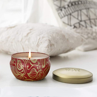 Mini argent voyage boîte en fer blanc fait à la main cire de soja naturelle bougie parfumée Rose décoration de la maison emballage en gros pas cher impression personnalisée