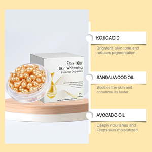 Alta Qualidade Vitamina E Óleo de Sândalo Nutre Profundamente Ilumina Pele Descartável Cápsulas Hidratante Facial Whitening Serum - Product Image 2