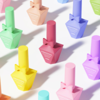 Flacon de vernis à ongles personnalisé de 15 ml, étiquette privée, design unique, en verre coloré, avec bouchon nœud